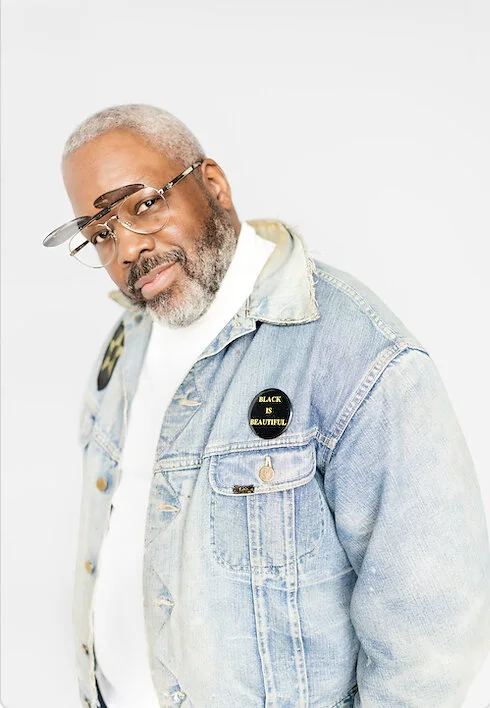 Kadeem Hardison wearing Vontélle × DEEMED flip-up frames